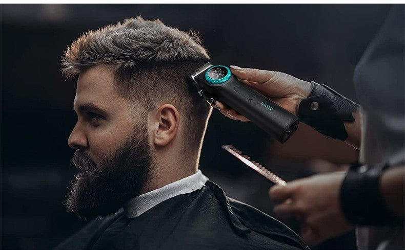 VGR 001 977 new hair trimming set high-end men's hair clipper intelligent digital display electric pusher carving and whitening
