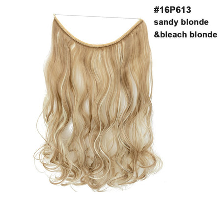 BENEHAIR Synthetic Invisible Wire No Clips In Hair Extensions Secret Fish Line Hairpieces Hair Extensions Fake Hair For Women