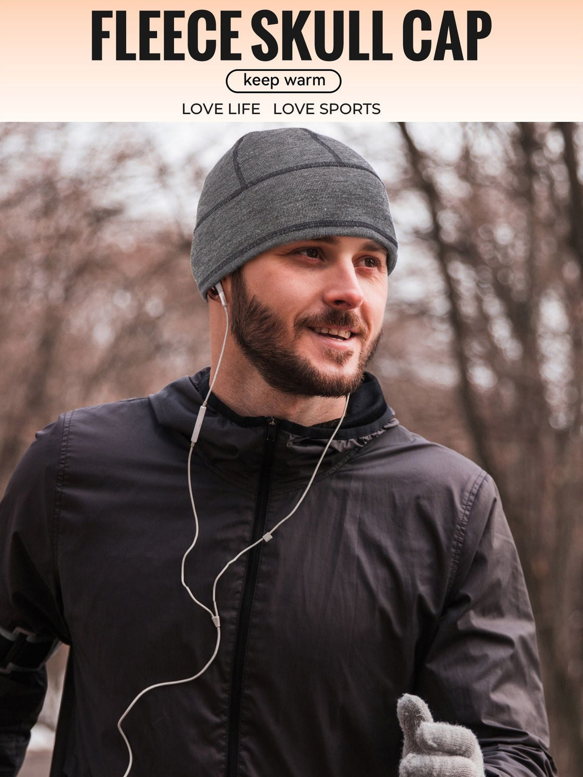 WRELS Warm Beanie Knitted Skull Cap Fashion Winter Hat Thermal Fleece Lined Sports Hat Windproof Sweat Absorbing Sports Hat