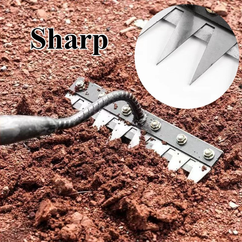 5/6/7/8 Teeth 1PCS Carbon Steel Garden Hand Rake for Farm Garden Weeding Tools Scarifier Agricultural Nail Harrow Metal Harrow
