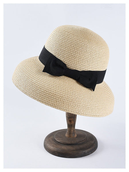 USPOP New women sun hats fashion bow straw hats casual summer wide brim drooping beach hat female summer hat