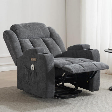 Power Lift Recliner Chair for Elderly with Massage and Heat, Recliner Chairs for Adults, Upgraded Fabric Reclining Sofa Chair wi