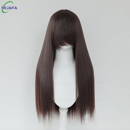 Very High Quality 400g 48 Colors 24Inch 60cm Long Straight Cosplay Wig With Bangs Heat Resistant Hair Anime Wigs + Wig Cap