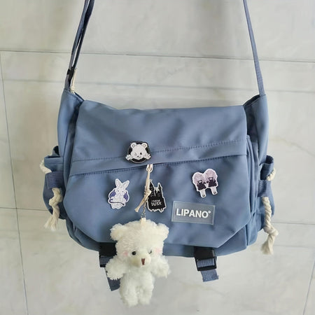 1pc Nylon Handbag Shoulder Bag, Large Capacity Messenger Bag, Men's Crossbody Bag, Student School Bags for Teenagers Daily Use