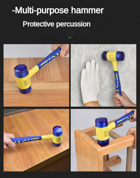 Detachable Insulated Double-Headed Installation Hammer 25mm-45mm Rubber Handle Soft Grip Hammer for Installation Work