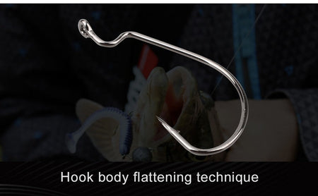 MEREDITH 50pcs/lot Fishing Soft Worm Hooks High Carbon Steel Wide Super Lock Fishhooks Lure Softjerk Hooks 8#-5/0 Fishing Tackle