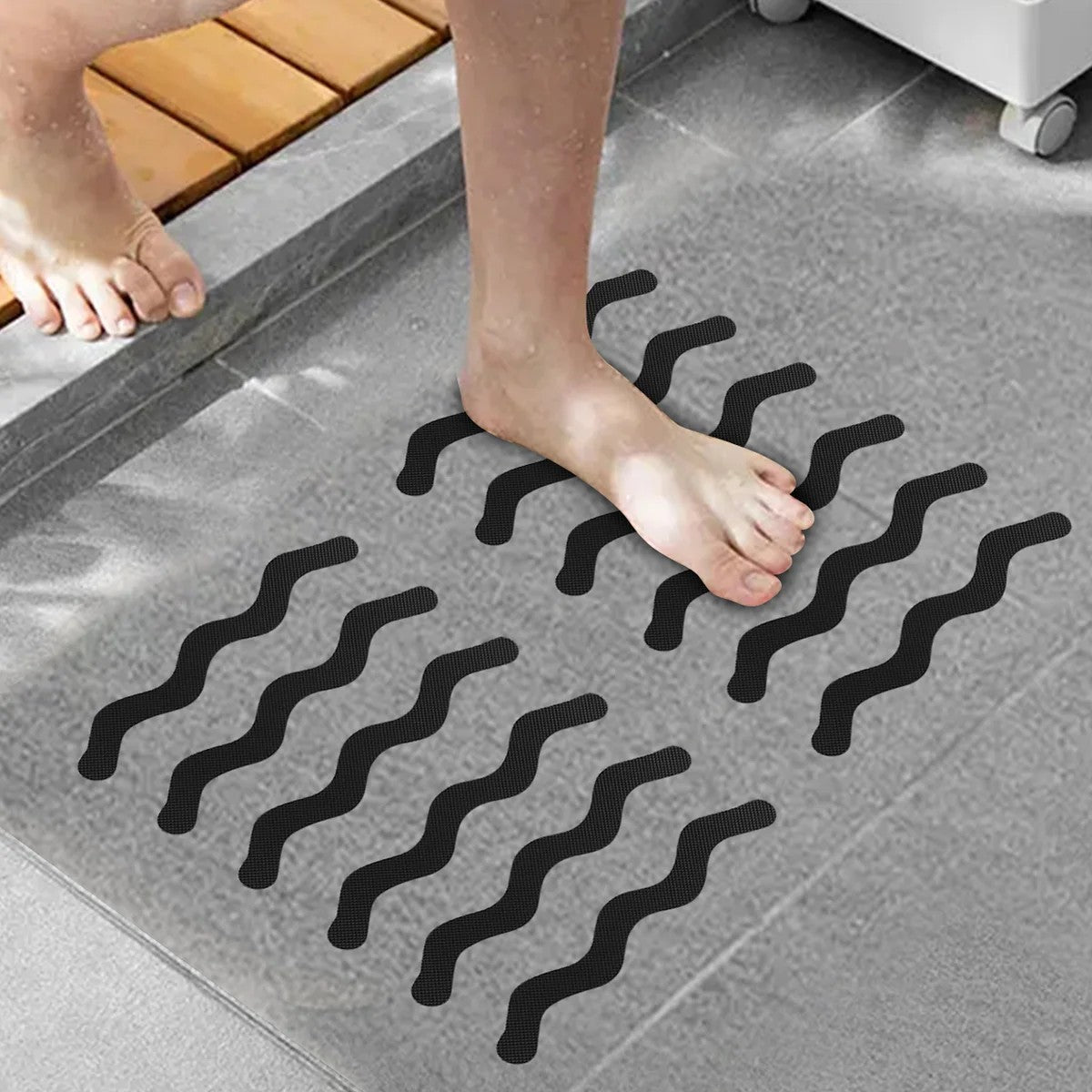 24Pcs Anti Slip Strips S-shaped Colorful Shower Stickers Bathtub Shower Stair Floor Safety Tape Bathroom Mats Bath Supplies