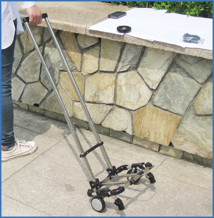 Full folding stainless steel luggage car Bearing capacity 30kg luggage Easy to carry trolley suitcase  Schoolbags shopping carts