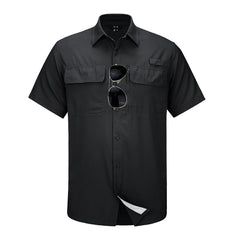 MAGCOMSEN Mesh Breathable Shirt Men's Quick Dry Button Short Sleeves UPF 50+ Sun Protection Hiking Fishing Work Cargo Shirts