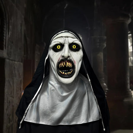 New Mask Frightening Nun Costume Synthetic Latex Street Style Horror Accessory Realistic Details Halloween Horror Theme Events