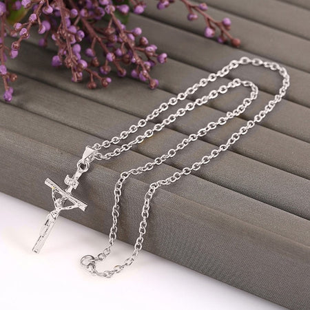 Fashion Gold Color Choker Jewelry Gift INRI Cross Necklaces & Pendants Women Men Gifts