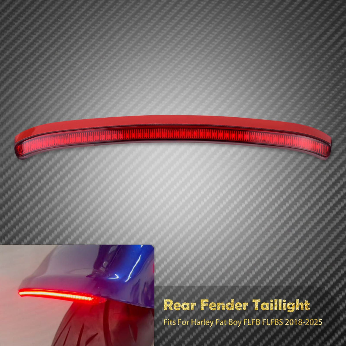 Motorcycle LED Rear Fender Brake Light Turn Signal Indicator Running Lamp For Harley Softail Fatboy FLFB FLFBS 18-25 Taillight