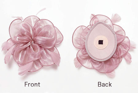 New Women's Organza Fascinators Feather Flower Kentucky Derby Hat Headdress Pillbox Hat for Wedding Tea Party Headwewar Clips