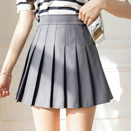 White Women Pleated Skirts Summer High Waist Zipper Girls Dancing JK Mini Skirts Black Fashion Student A Line Faldas 2024