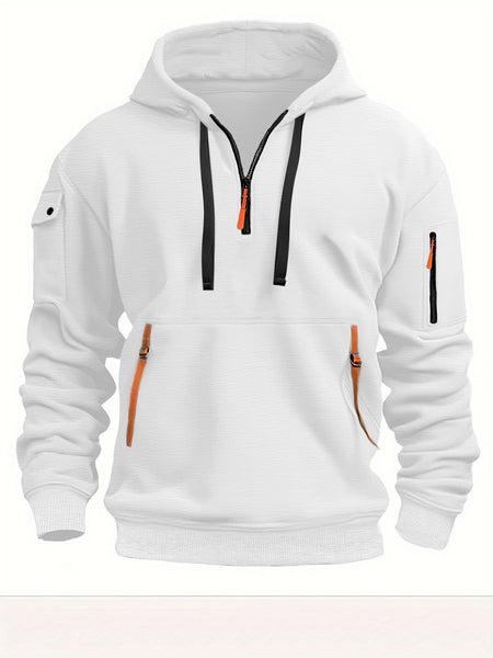 2025 New Multi Pocket Zipper Fleece Hooded Casual Shirt for Men and Women Plus Size Loose Pullover Fashion Sweatshirt top