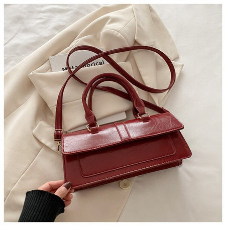 High Quality PU Leather Handbag Purse Women's Bag Solid Color Shoulder Crossbody Bags Lady Messenger Small Tote for Women Girls
