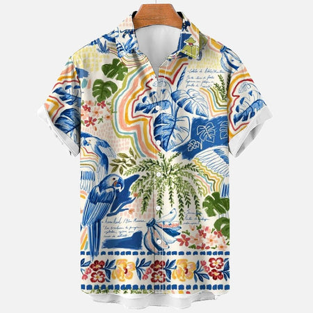 Hawaiian Shirts For Men Fashion Comfortable Unisex Short Sleeve Tops Beach Travel Surf Casual Shirts Oversized Men's Shirts
