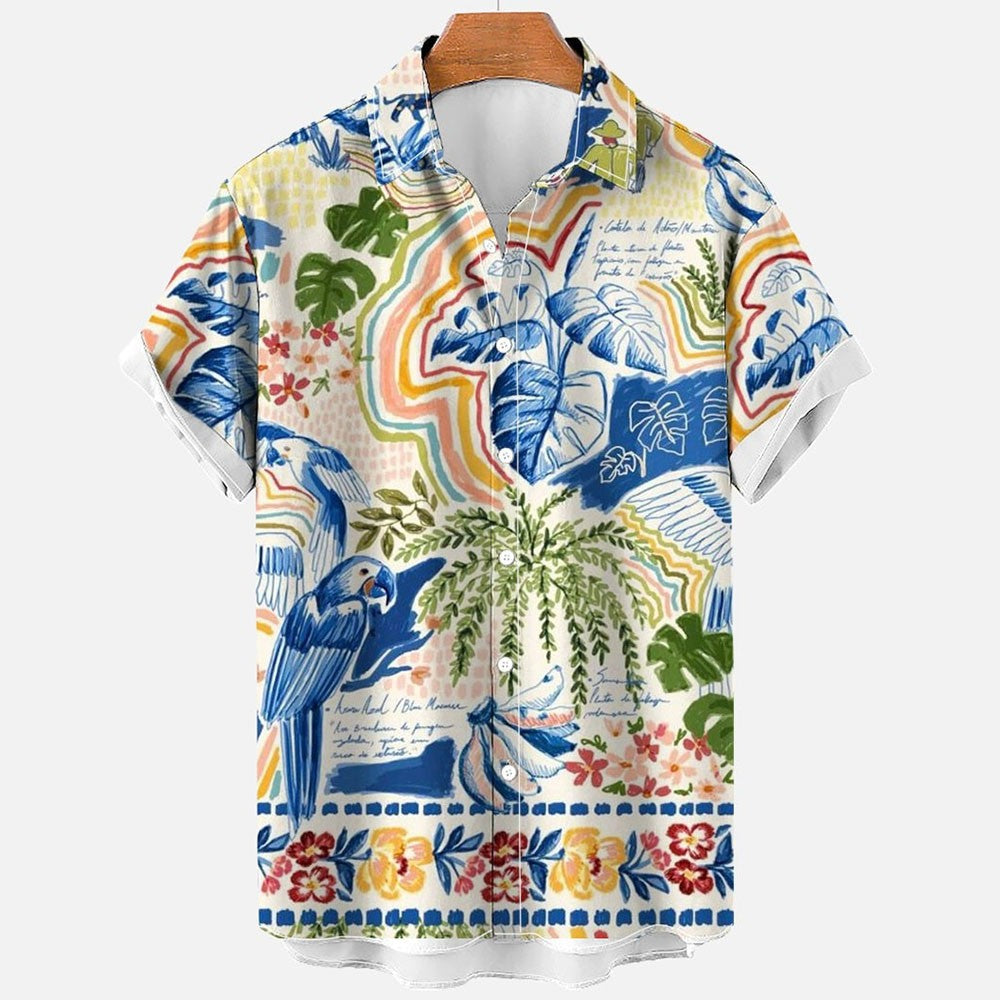 Hawaiian Shirts For Men Fashion Comfortable Unisex Short Sleeve Tops Beach Travel Surf Casual Shirts Oversized Men's Shirts