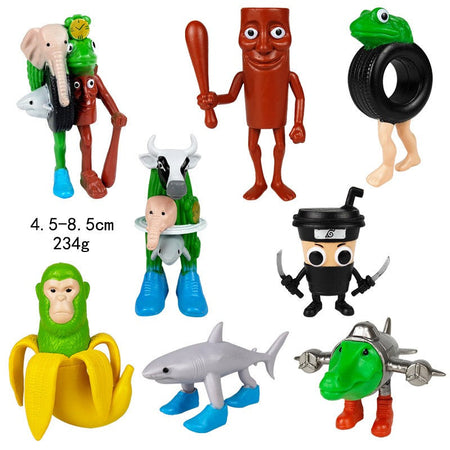 Italian Brainrot Tung Sahur Figure Toy Tralalero Tralala Figures Bombardino Crocodilo Shimpanzini Bananini Model Decor Doll Gift