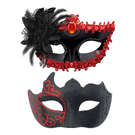 2PCS Couple Masks Sexy Painted Masquerade Mask Men Women Half Face Wedding Carnival Performance Costume Prom Parties Supplies