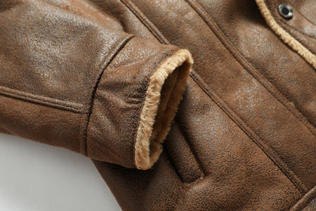 Winter Men's Suede Leather Coat High Quality Thick Fleece Warm Leather Jacket Fashion Turn Down Collar Male Loose Casual Coats