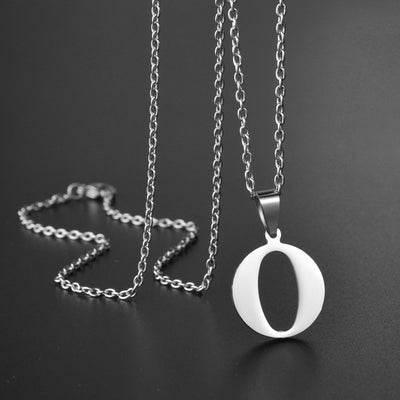 26 Alphabet Letters A-Z Name Pendant Stainless Steel Necklace Initial Minimalist Necklaces For Men Women Fashion Gifts Wholesale