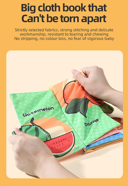 Baby Cloth Book Baby Toys 0-3 Year Old Infant Early Education Toys 6 Pages Cloth Book