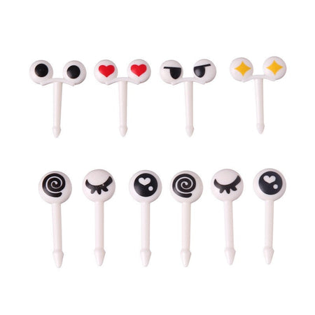 10/30/50Pcs Mini Skewers Cute Cartoon Eyes Kawai Lunch Bento Box Food Fruit Picks Fork Sticks Buffet Sandwich Toppers Decor fork
