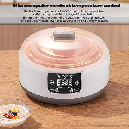 Automatic Yogurt Maker Constant Temperature Household Natto Maker Low Noise Multi-Function Yogurt Machine for Home Kitchen 1.2L