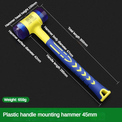 Detachable Insulated Double-Headed Installation Hammer 25mm-45mm Rubber Handle Soft Grip Hammer for Installation Work