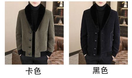 2024 Winter Woolen Jacket for Men Thick and Plush Warm Lapel Trench Coat Casual Business Wool Blends Social Streetwear Overcoat