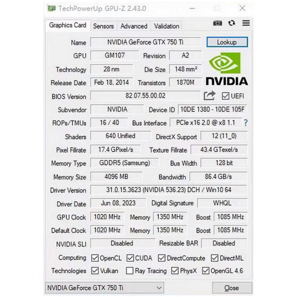 AIBOMAN NVIDIA GTX750Ti 4G GDDR5 Graphics Card 128Bit 28nm PCI Express 3.0 X16 Gaming Video Cards Desktop Computer Components