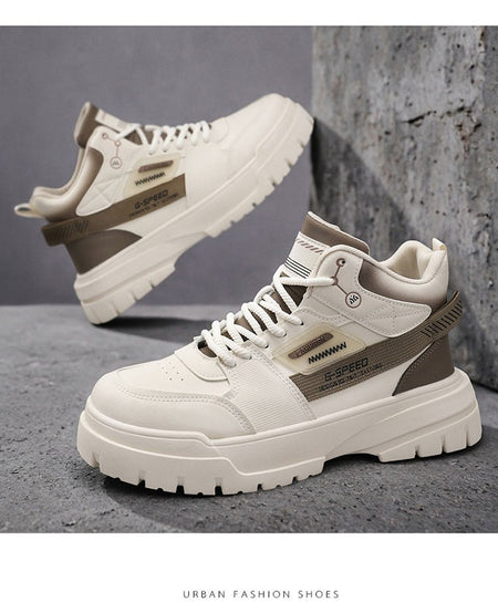 Men's autumn casual high-top sneakers, men's walking sneakers, outdoor sneakers, men's sports shoes, soft-soled walking shoes