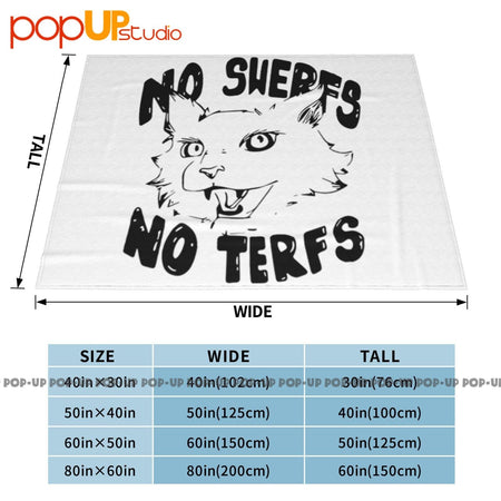 Cat No Swerfs No Terfs Ultra-Soft Blanket Quilt Winter Sofa Cover Bed Covers