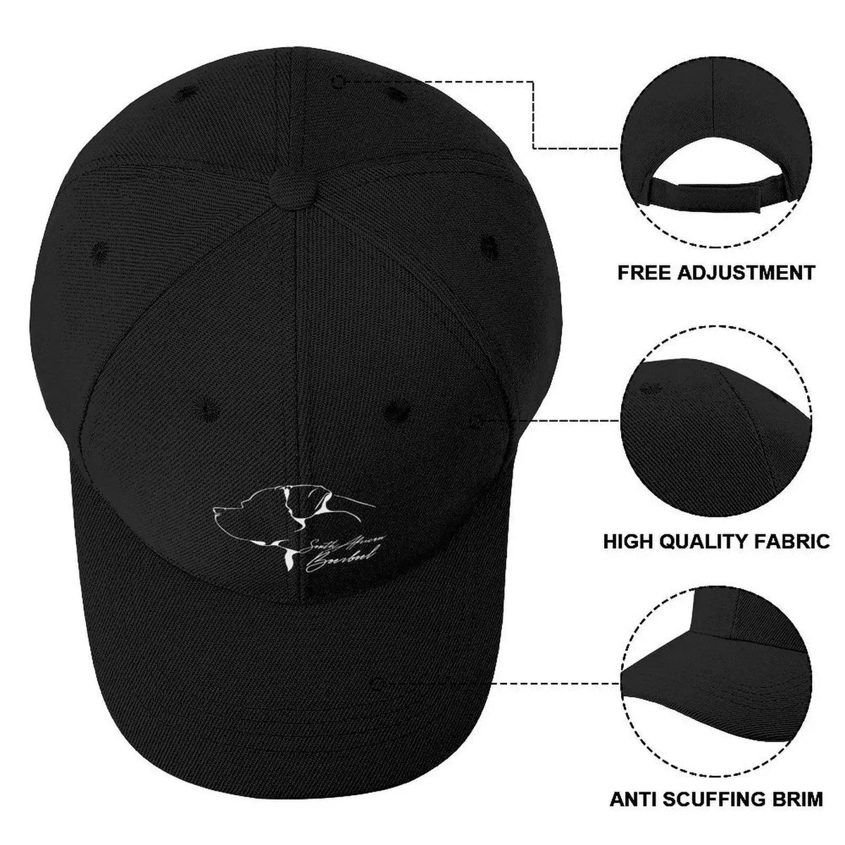 South African Boerboel Profile Dogs Baseball Cap cute foam party Hat Luxury Man Hat Golf Wear Men Women's