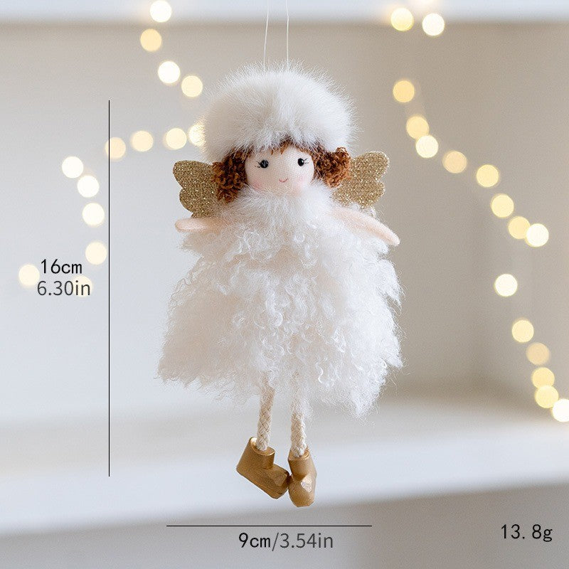 New Christmas Plush Angel Doll Pendant Ornaments Xmas Tree Hanging Decorations For Home Festive Party Decor 2024 New Year Gifts