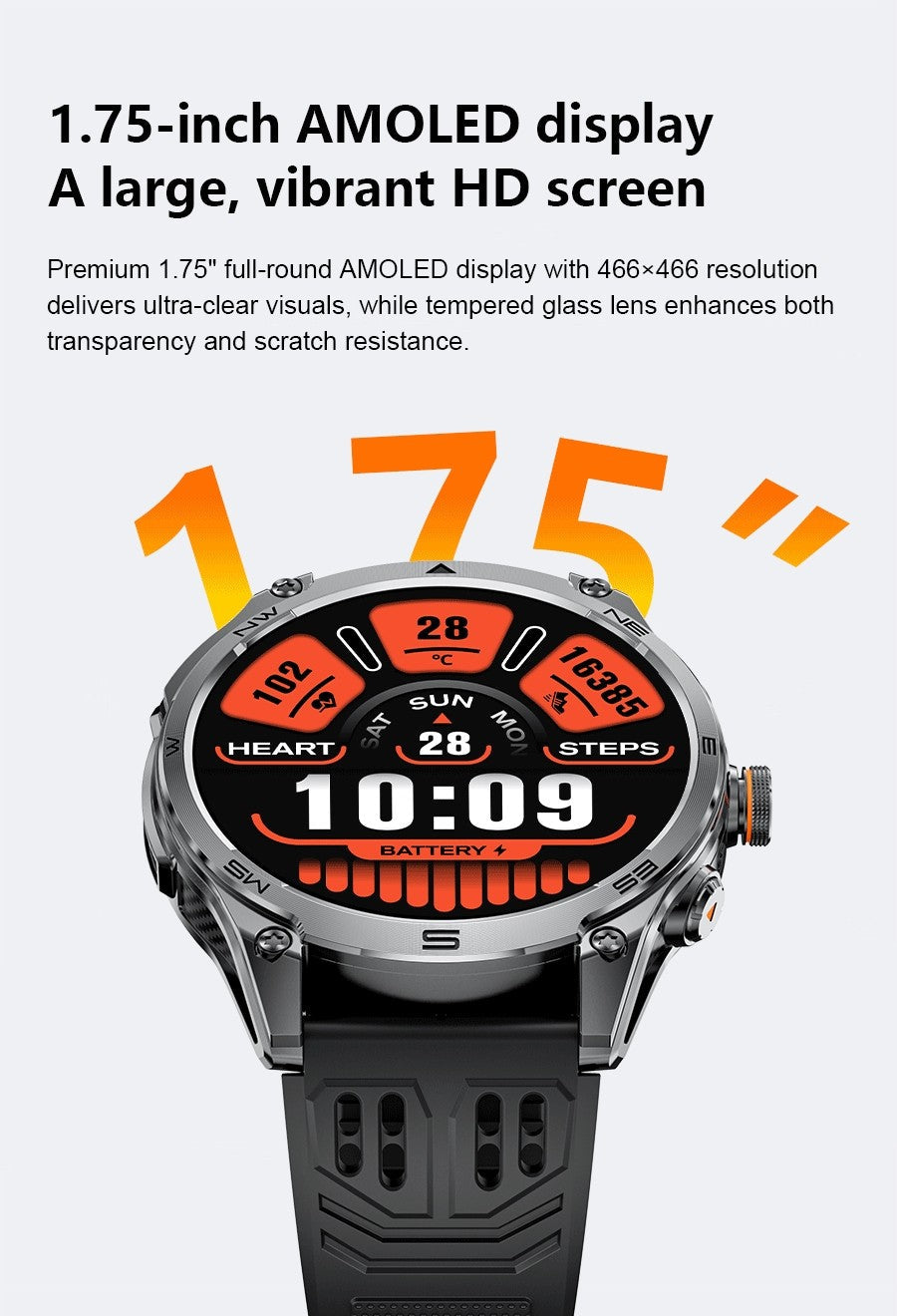 2025 New Military T-Rex 3 Ultra GPS Smart Watch 1000mAh Battery 10ATM Waterproof Compass Flashlight Sports trackr Smartwatch Men