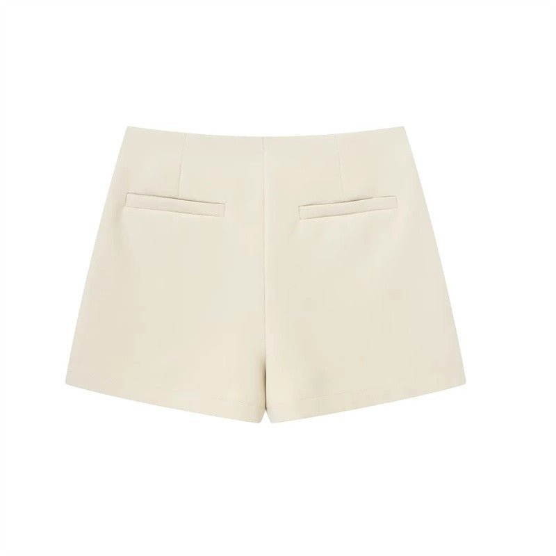 MUJER 2025 Asymmetric Skort For Women Black High Waist Mini Skirt Shorts Women Casual Bermuda Shorts Woman Summer Skirt Shorts