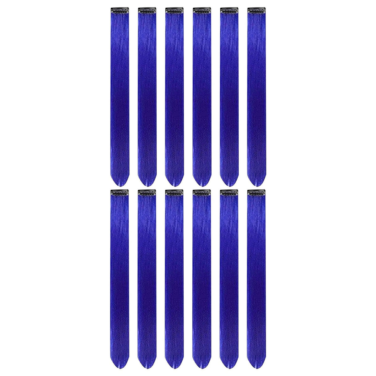 Clip in Hair Extensions Colored Party Highlights 22 inches 6pcs/pack Multi-colors Straight Hair Synthetic Hairpieces Royal Blue