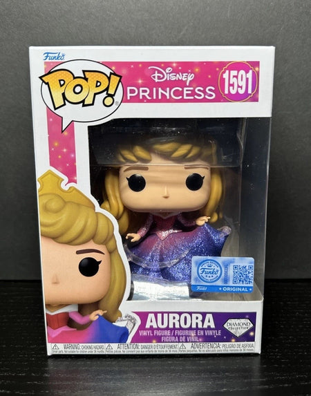 Pop! Disney Princess Aurora (Diamond) #1591 Action Figure Funko Collectible Vinyl Figures Model Toys Q Version Statue Doll Gifts