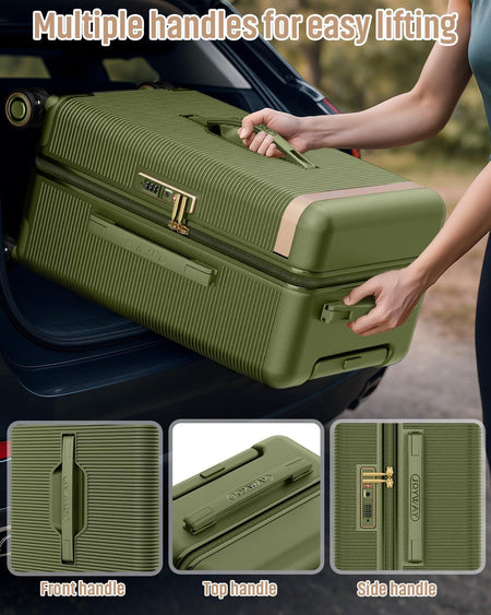 Joyway 22 inch Lightweight, Thin and Durable Short-trip Luggage Suitcase with Cup Holder, TSA Lock, Spinner Wheels