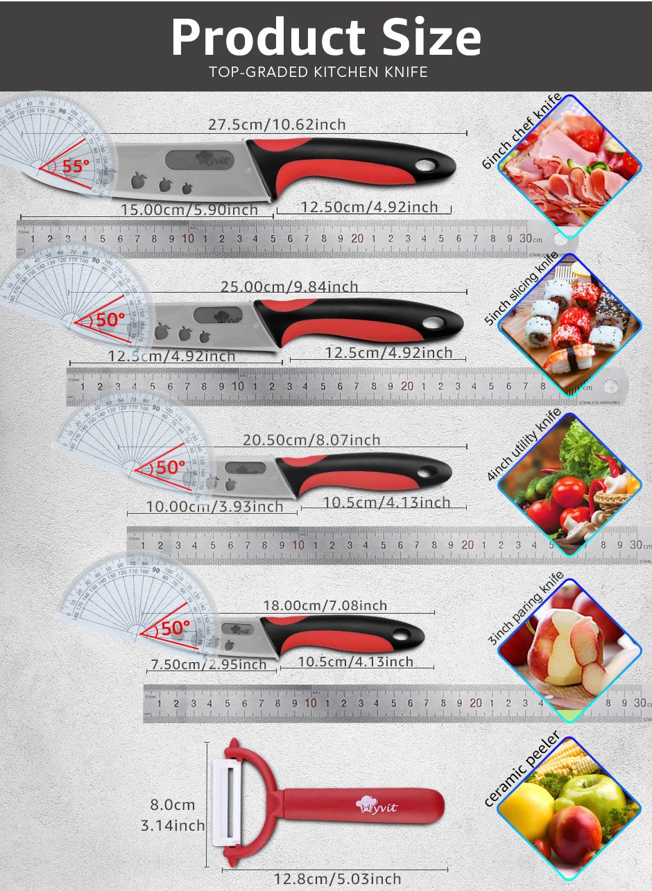 Kitchen Chef Knife Rustproof Fruit Paring Knife Ceramic Knife Household Utility Vegetable Slicing Knives Sharp Black Blades Cook