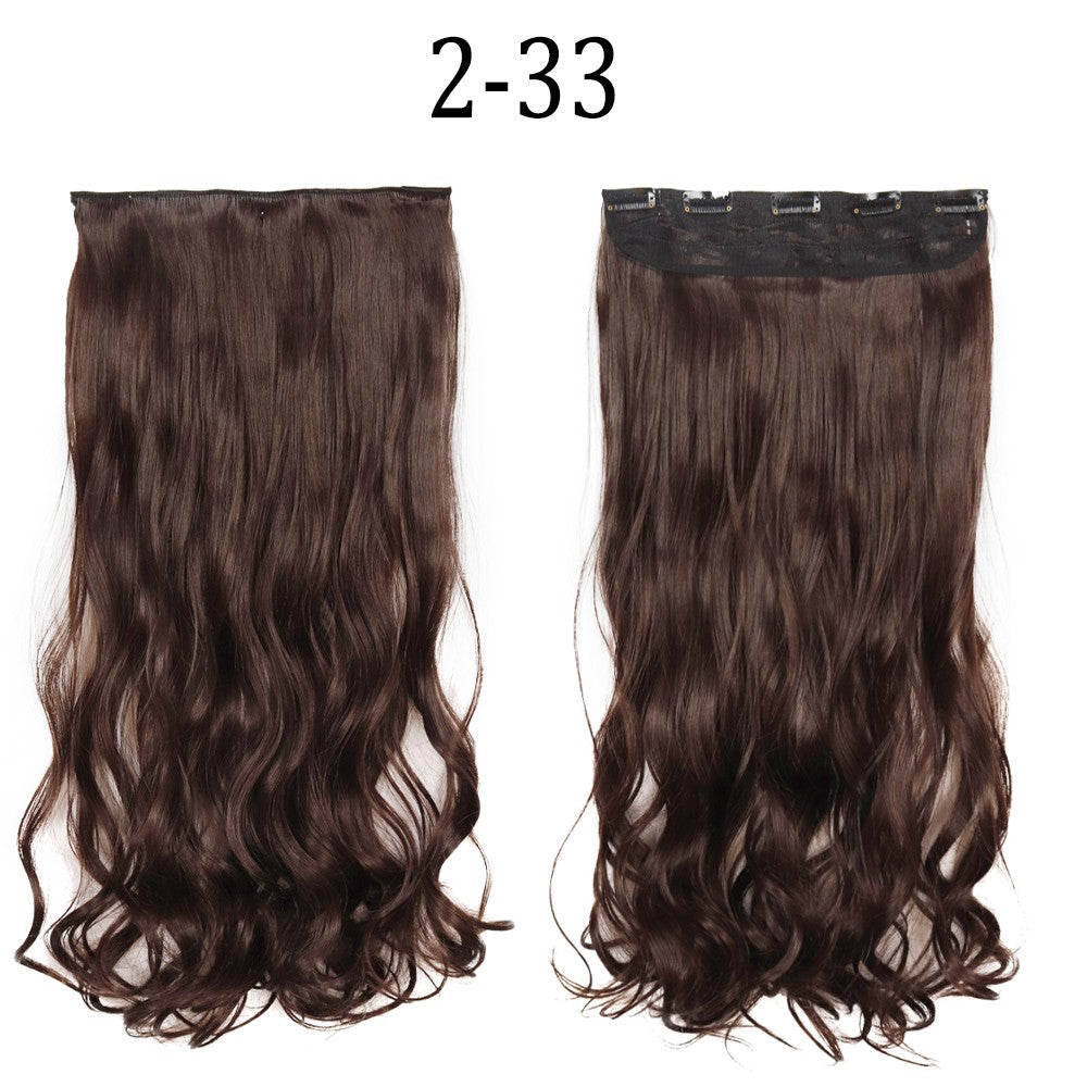 Synthetic Long Straight 5 Clip In Hair Extensions 22’‘ High Resistant Temperature Fiber Black Brown Blonde Hairpiece