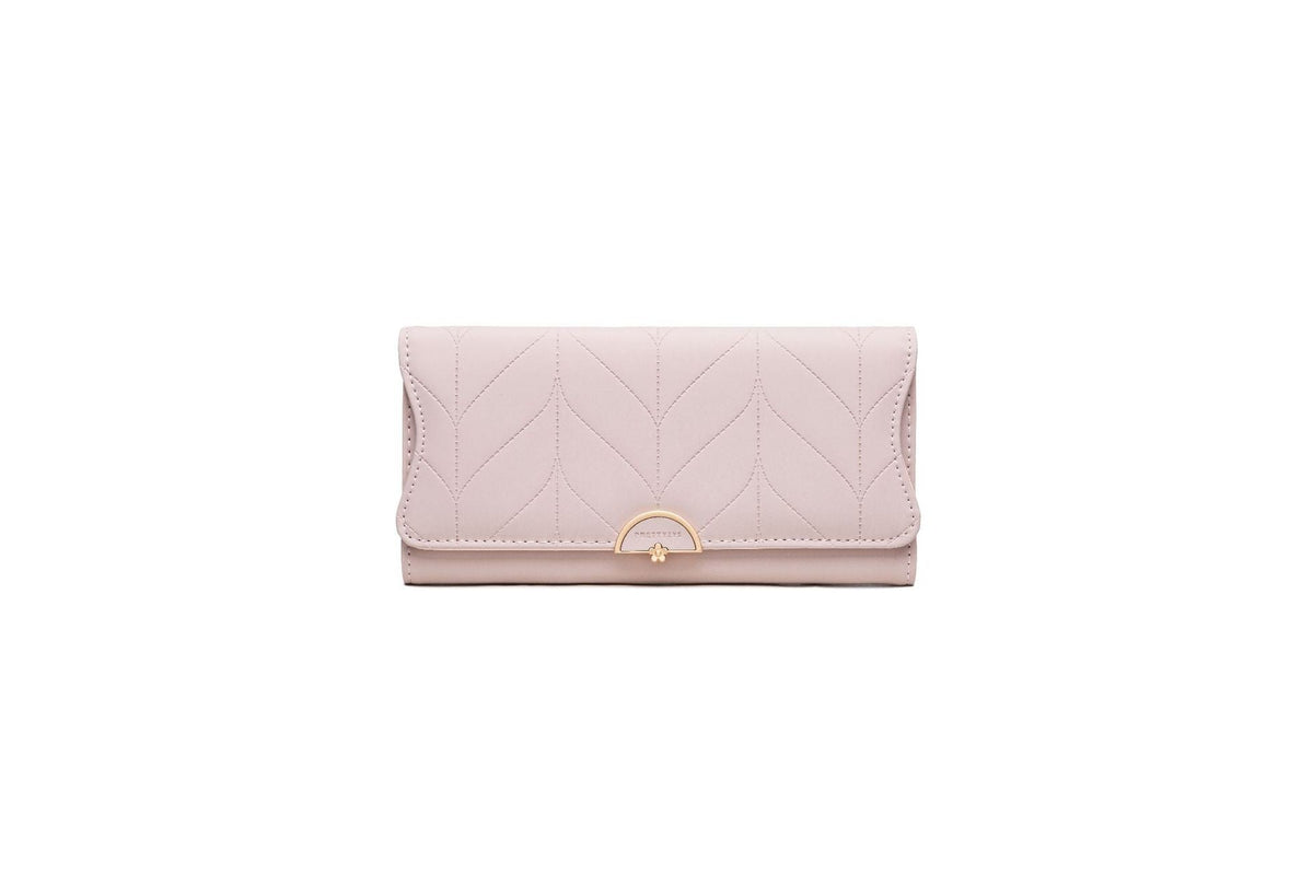 PU Fashion Long Women's Wallet Fashion Buckle New Handbag Large Capacity Fresh Wallet Wallet