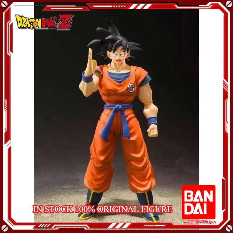 Original Bandai Dragon Ball Z SHF Son Goku 2.0 S.H. Figuarts A Saiyan Raised On Earth Action Figure Model Toys In Stock