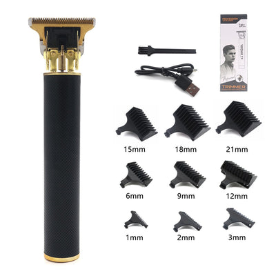 T9 Professional Hair Trimmer Machine Metal Body Stainless Steel Blade Hair Clipper Beard Trimmer for Men Finishing Machine