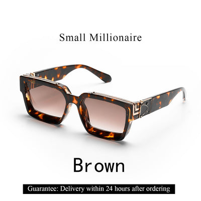 Ruiao Retro Black Millionaire Shades Luxury Sunglasses 2025 For Men Designer Famous Brand Square Sun Glasses Man Women Sunglass