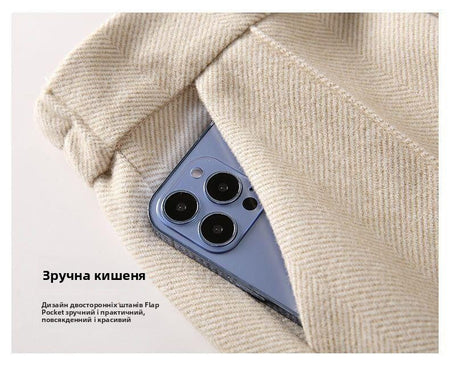 Faionable Thiened Woolen Flared Pants High Waist Casual Trousers for Women Autumn Winter New Sle Slimming Wide Leg Pants
