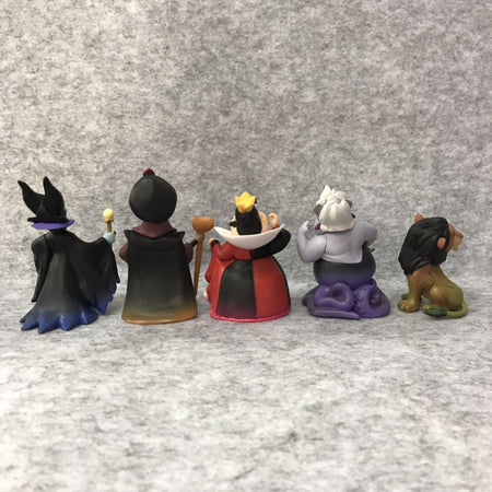 Disney Anime 5Pcs/Set Red Queen Villains Maleficent Jafar Ursula Vinyl Action Figure Model Toys For Children Christmas Gift