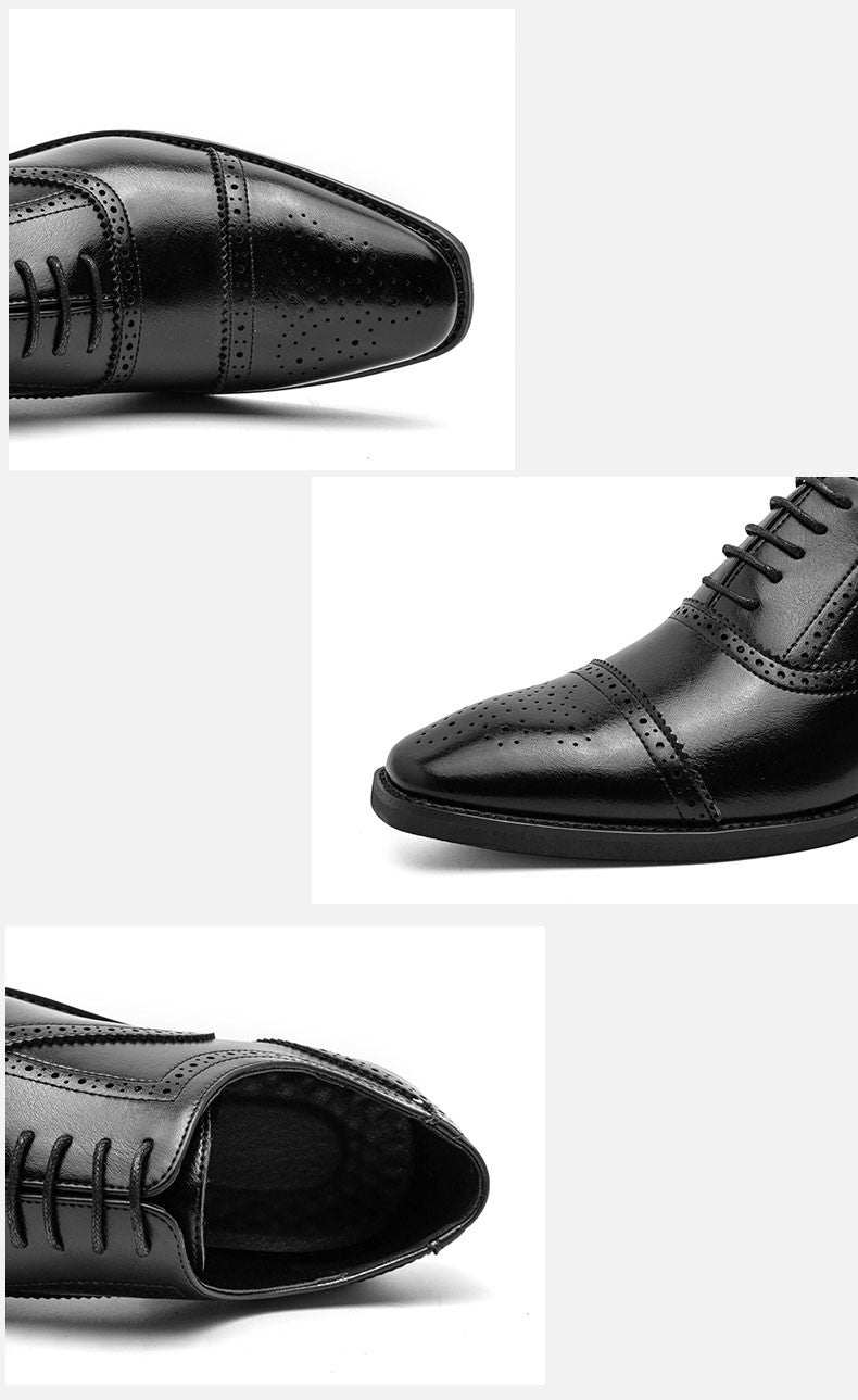 Men Oxfords Brogue Shoes Fashion Breathable Split Leather 38-48 Size Boys Black Soft Outdoor Casual Autumn Mules Dress Flats